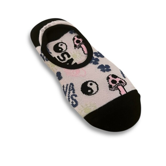 VANS Off The Wall No-show Socks Mushroom - Yin/Yang - Flower Design 1 Pair. New - Picture 1 of 3
